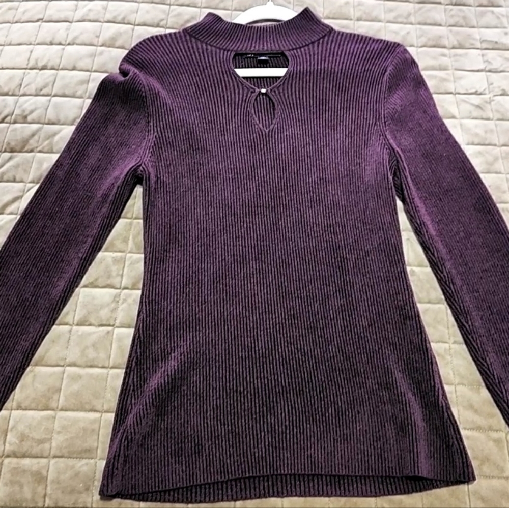 I.N.C Super Soft Mock Turtleneck w/ Keyhole Detail